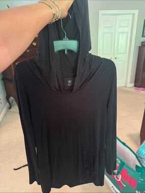 GAIAM Black Hooded Top with Subtle Logo